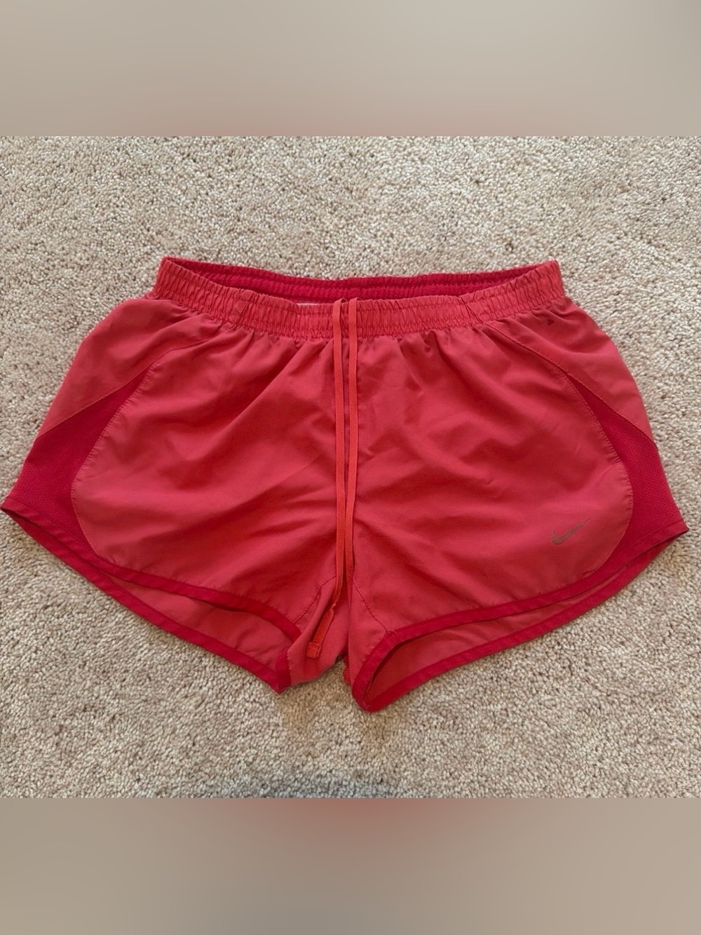 Nike Women’s Magenta Hot Pink Mesh-Trim Athletic Shorts